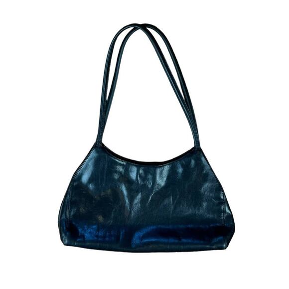 Monsac Original Black Leather Small Shoulder Bag - Picture 1 of 11